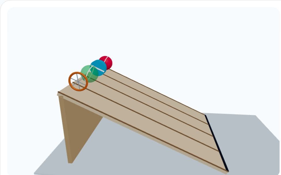 Rolling Race Down an Incline simulation